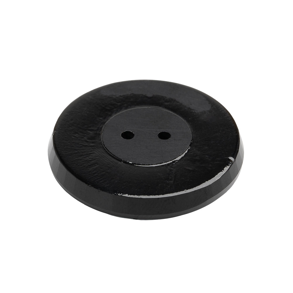 Flat Glass 2-Hole Button - Black - 42L/27mm - Folded Flat Glass 2-Hole Button - Black - 42L/27mm - Folded