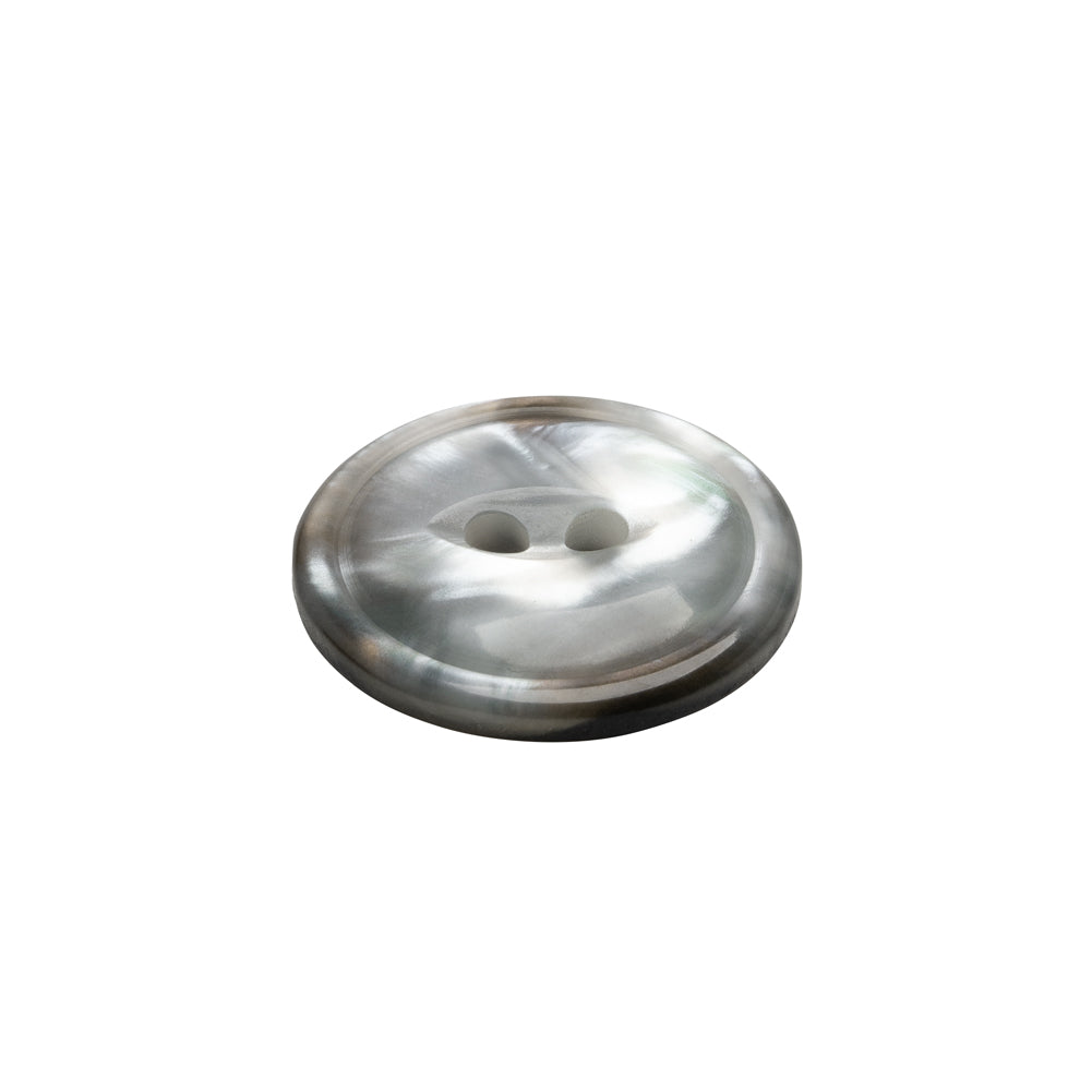 Plastic 2-Hole Button - 32L/20mm - Translucent Gray Swirl - Folded Plastic 2-Hole Button - 32L/20mm - Translucent Gray Swirl - Folded