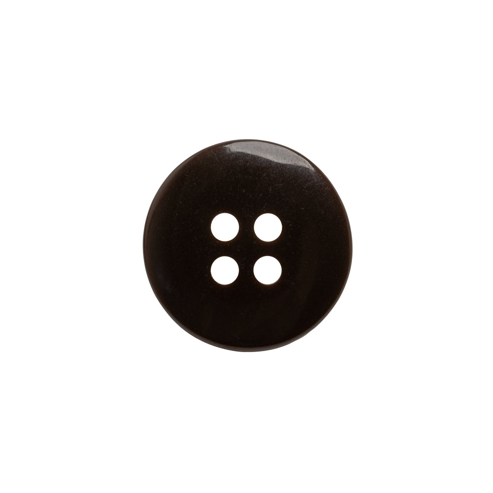Plastic 4-Hole Button - 28L/18mm - Brown Iridescent Striations - Detail Plastic 4-Hole Button - 28L/18mm - Brown Iridescent Striations - Detail