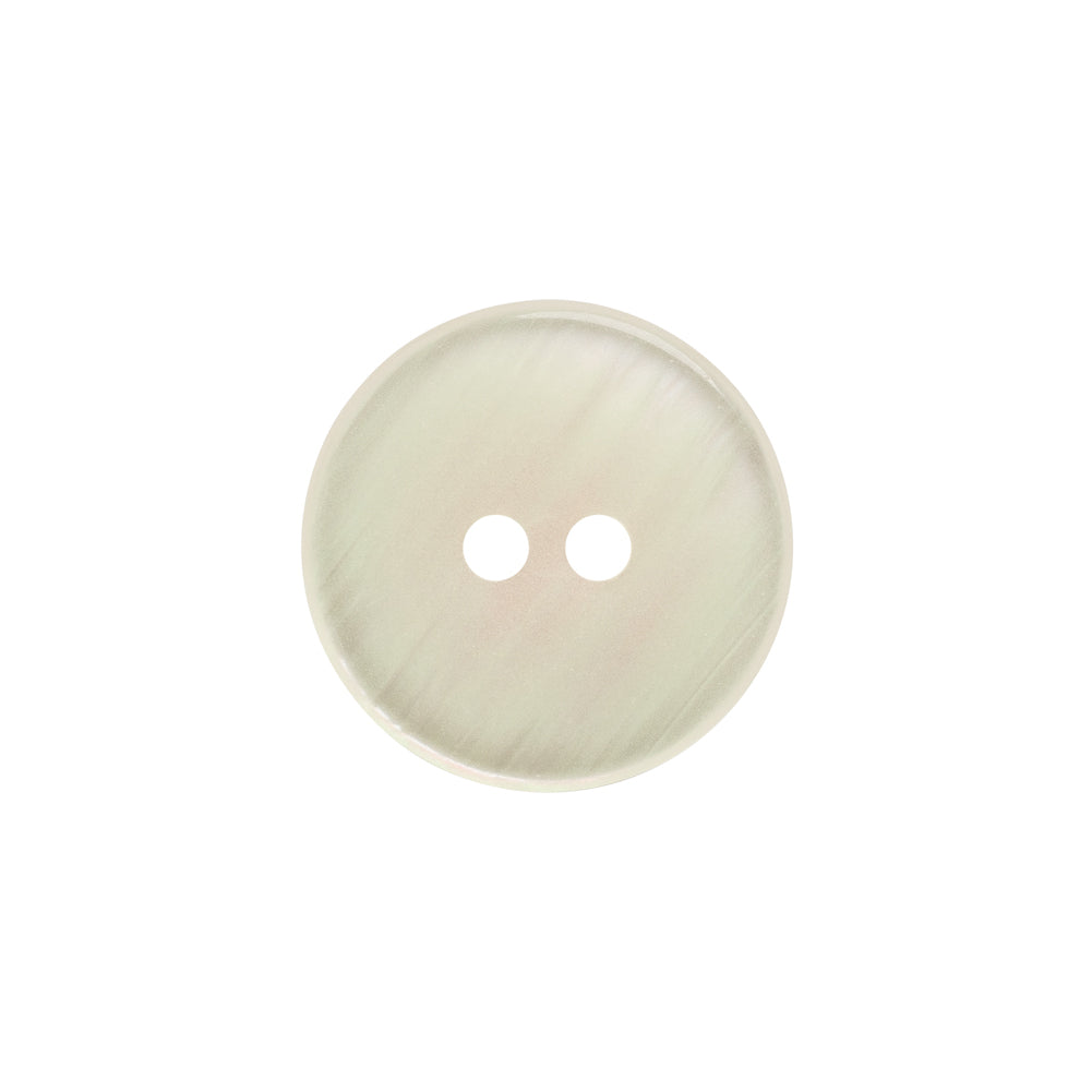Plastic 2-Hole Button - 30L/19mm - Iridescent White Dish Shaped Plastic 2-Hole Button - 30L/19mm - Iridescent White Dish Shaped