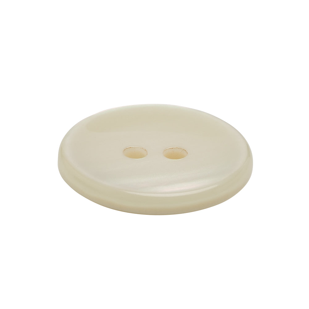Plastic 2-Hole Button - 40L/25.5mm - Iridescent White Dish Shaped - Folded Plastic 2-Hole Button - 40L/25.5mm - Iridescent White Dish Shaped - Folded