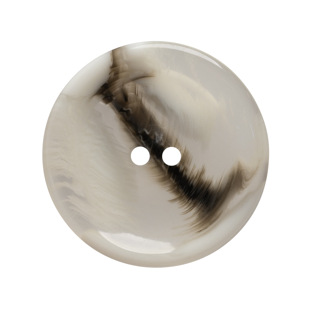 Plastic 2-Hole Button - 44L/28mm - Translucent Brown and White Swirl Dish Shaped with Raised Center Plastic 2-Hole Button - 44L/28mm - Translucent Brown and White Swirl Dish Shaped with Raised Center