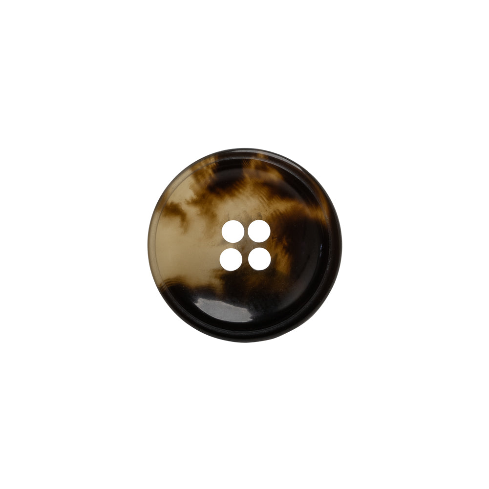 Plastic 4-Hole Button - 24L/15mm - Brown and Translucent Beige Dish Shaped Plastic 4-Hole Button - 24L/15mm - Brown and Translucent Beige Dish Shaped
