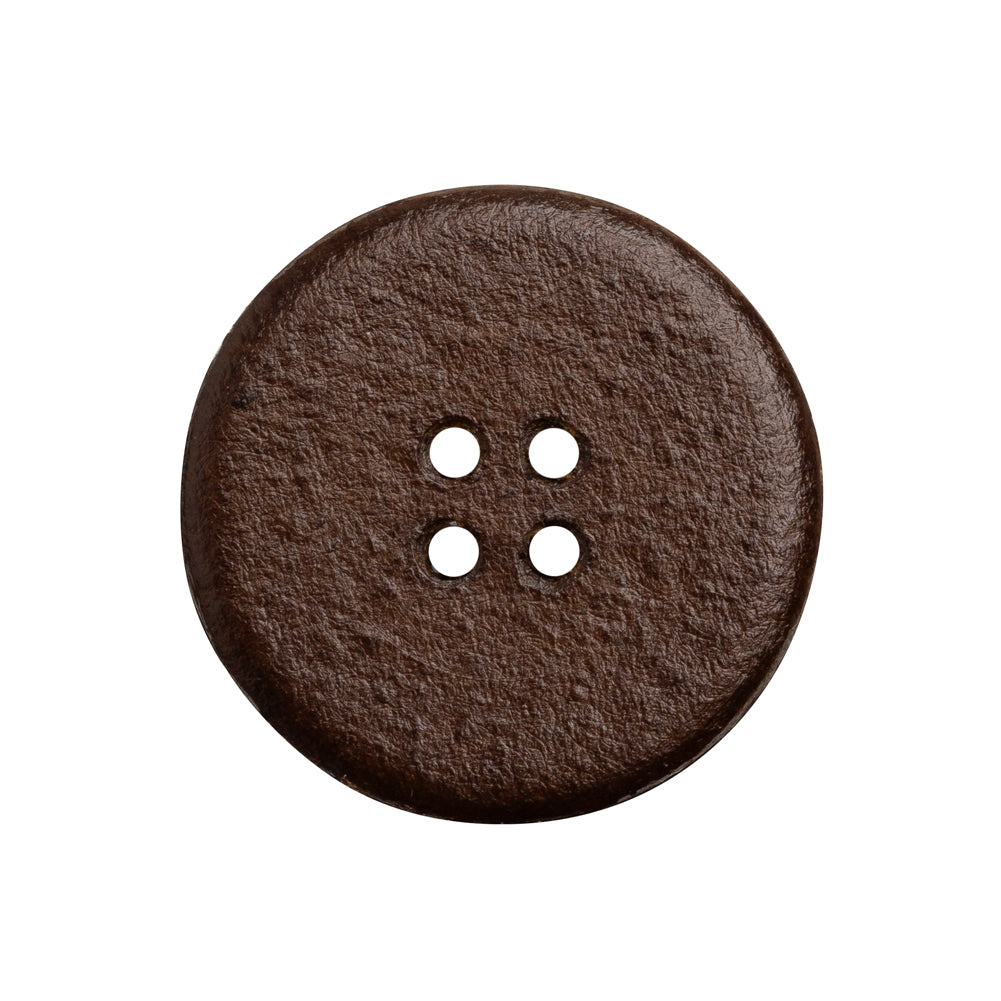 Leather 4-Hole Button - 40L/25.5mm - Dark Brown - Detail Leather 4-Hole Button - 40L/25.5mm - Dark Brown - Detail
