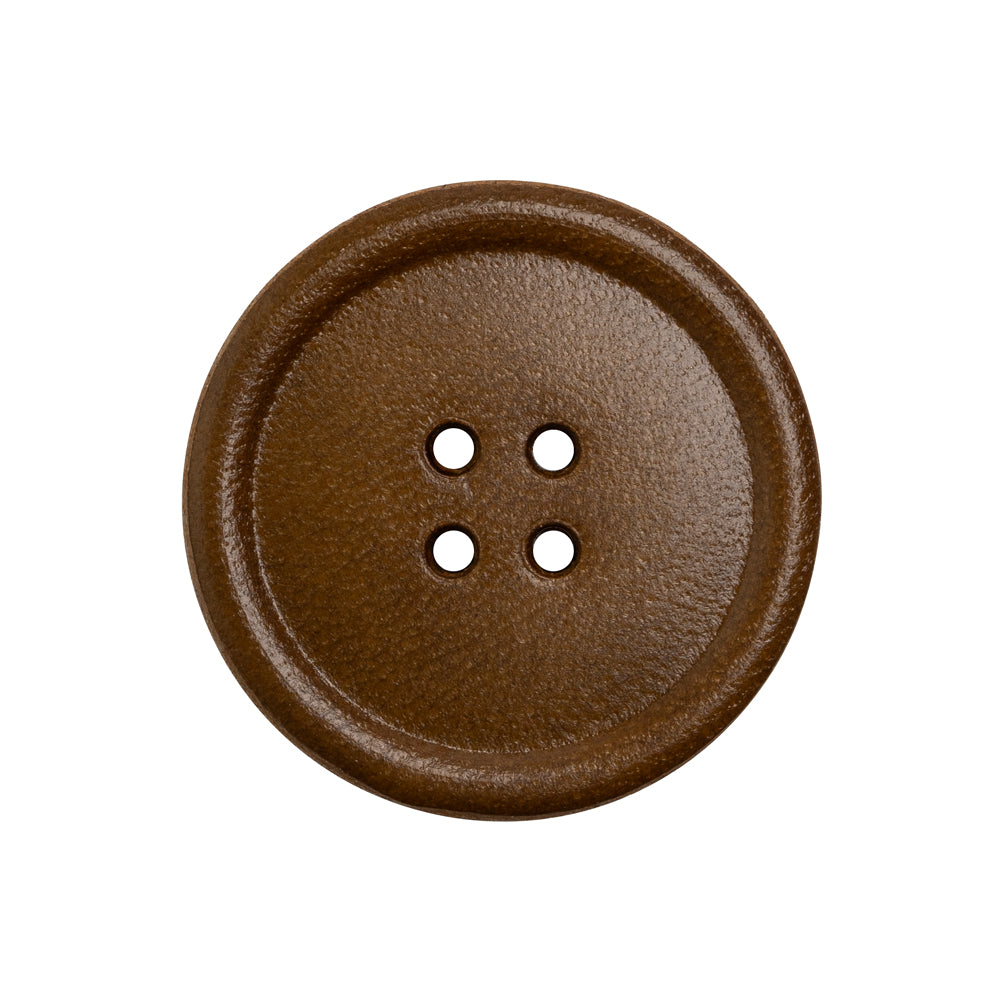 Leather 4-Hole Button - 40L/25.5mm - Brown Leather 4-Hole Button - 40L/25.5mm - Brown