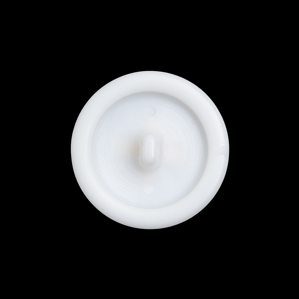 Plastic Shank Back Button - 36L/23mm - White and Metallic Gold Faux Stitched 4-Hole - Detail Plastic Shank Back Button - 36L/23mm - White and Metallic Gold Faux Stitched 4-Hole - Detail