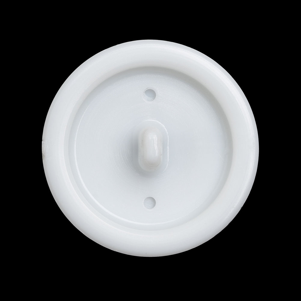 Plastic Shank Back Button - 44L/28mm - White and Metallic Gunmetal Faux Stitched 4-Hole Plastic Shank Back Button - 44L/28mm - White and Metallic Gunmetal Faux Stitched 4-Hole