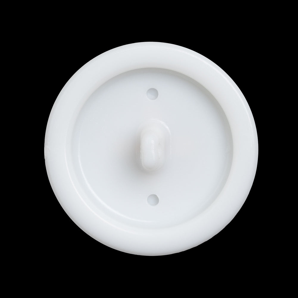 Plastic Shank Back Button - 44L/28mm - White and Metallic Gold Faux Stitched 4-Hole Plastic Shank Back Button - 44L/28mm - White and Metallic Gold Faux Stitched 4-Hole