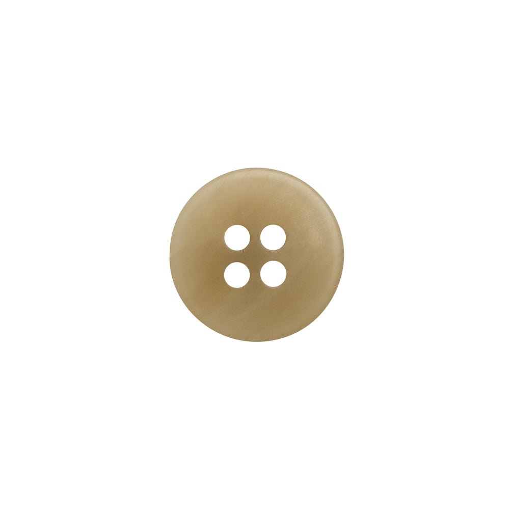 Plastic 4-Hole Button - 20L/12.5mm - Beige and White Striated - Made in Italy Plastic 4-Hole Button - 20L/12.5mm - Beige and White Striated - Made in Italy