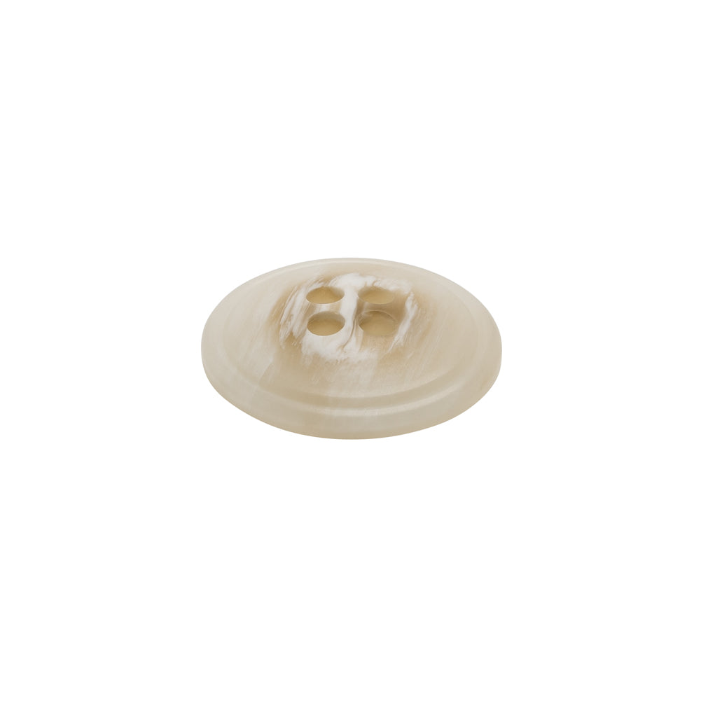 Plastic 4-Hole Button - 28L/18mm - White and Cream Striated - Made in Italy Plastic 4-Hole Button - 28L/18mm - White and Cream Striated - Made in Italy
