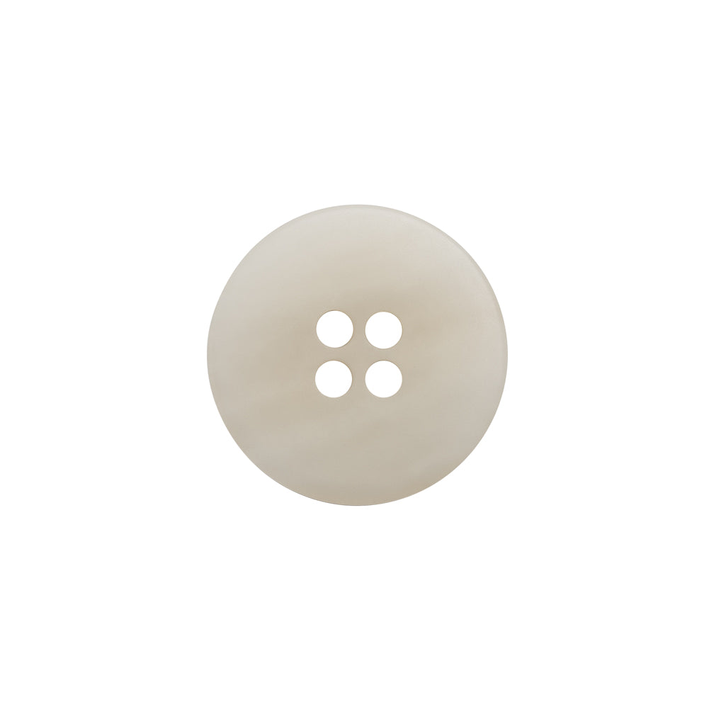 Plastic 4-Hole Button - 28L/18mm - White and Cream Striated - Made in Italy Plastic 4-Hole Button - 28L/18mm - White and Cream Striated - Made in Italy
