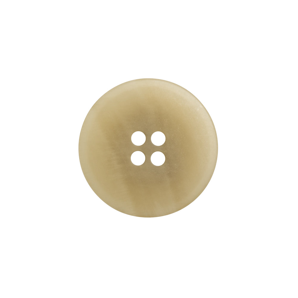 Plastic 4-Hole Button - 32L/20mm - Beige and Brown Striated - Made in Italy - Detail Plastic 4-Hole Button - 32L/20mm - Beige and Brown Striated - Made in Italy - Detail