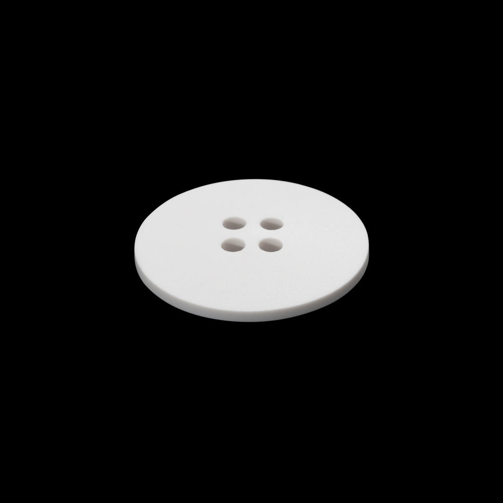 Plastic 4-Hole Button - 32L/20mm - Off White Low Convex - Folded Plastic 4-Hole Button - 32L/20mm - Off White Low Convex - Folded