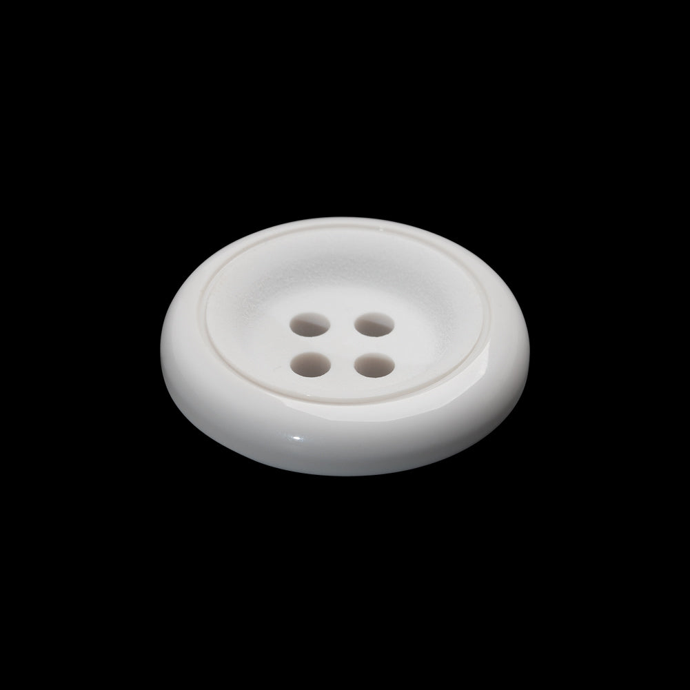 Plastic 4-Hole Button - 36L/23mm - White Tire Rim with Engraved Ring Plastic 4-Hole Button - 36L/23mm - White Tire Rim with Engraved Ring
