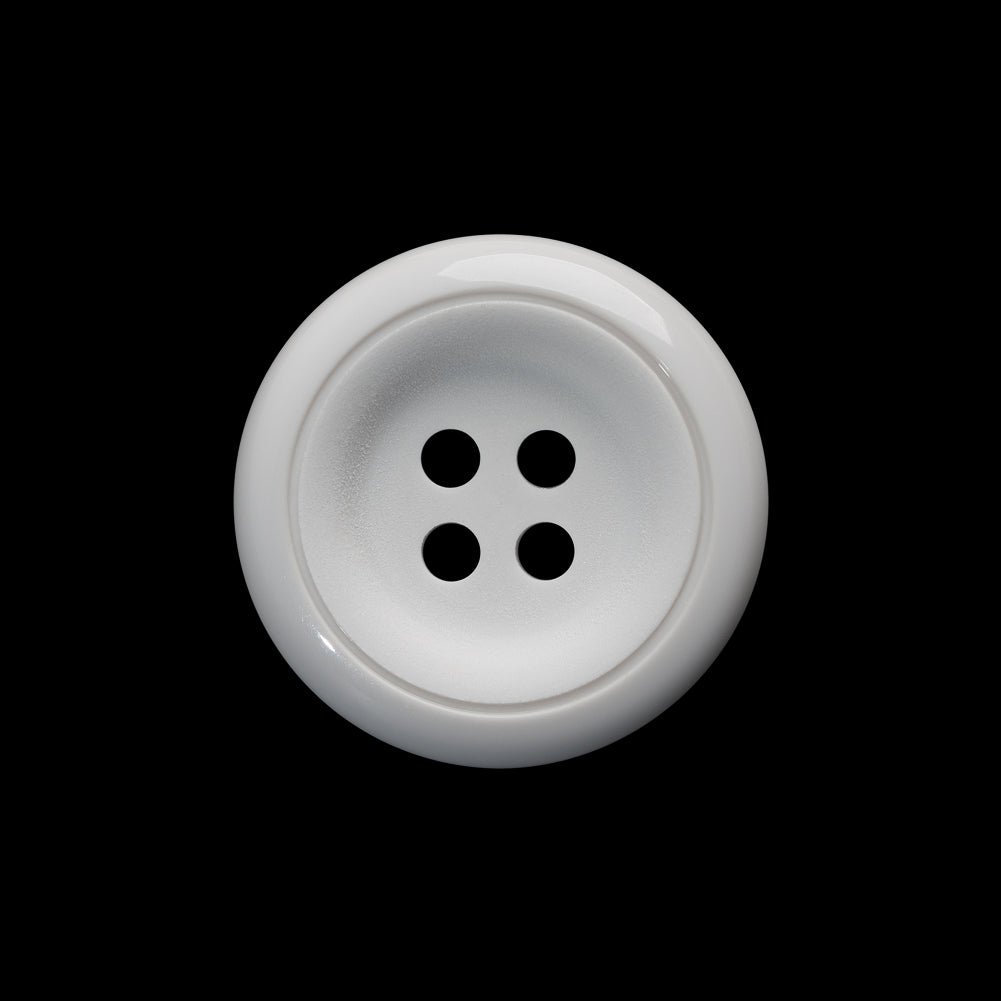 Plastic 4-Hole Button - 36L/23mm - White Tire Rim with Engraved Ring Plastic 4-Hole Button - 36L/23mm - White Tire Rim with Engraved Ring