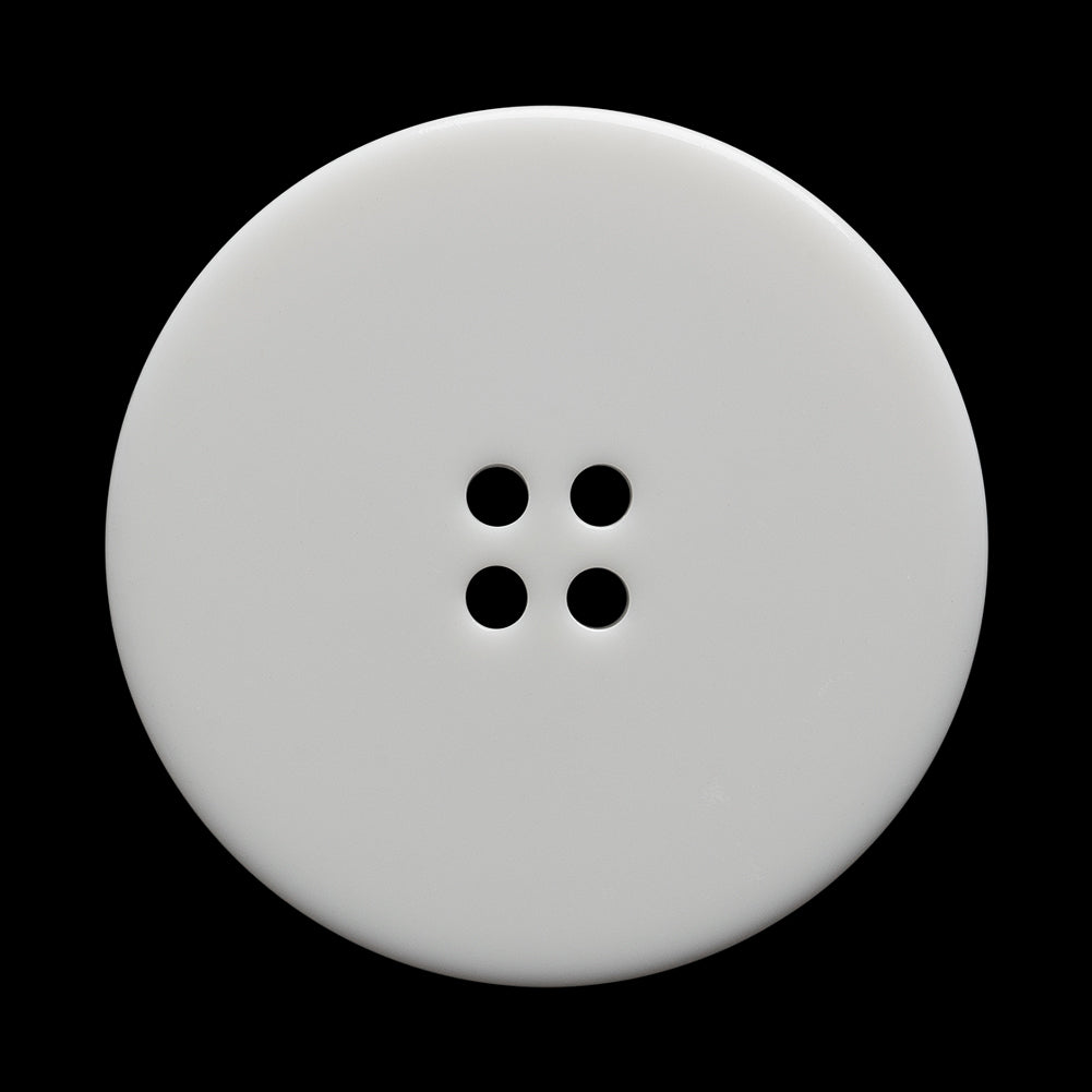 Plastic 4-Hole Button - 54L/34mm - White Chunky Tire Rim - Detail Plastic 4-Hole Button - 54L/34mm - White Chunky Tire Rim - Detail
