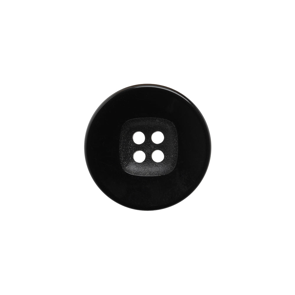 Plastic 4- Hole Button - 28L/18mm - Black with Rounded Square Center Plastic 4- Hole Button - 28L/18mm - Black with Rounded Square Center