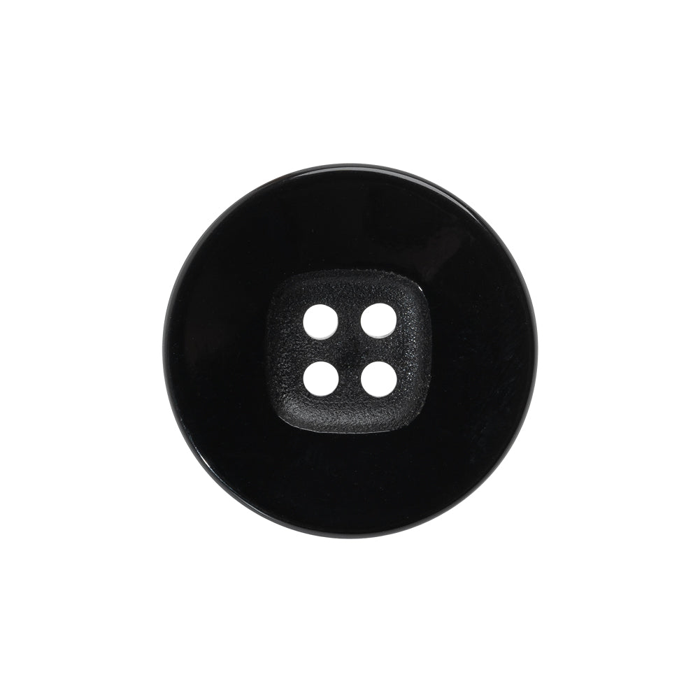 Plastic 4- Hole Button - 36L/23mm - Black with Rounded Square Center Plastic 4- Hole Button - 36L/23mm - Black with Rounded Square Center