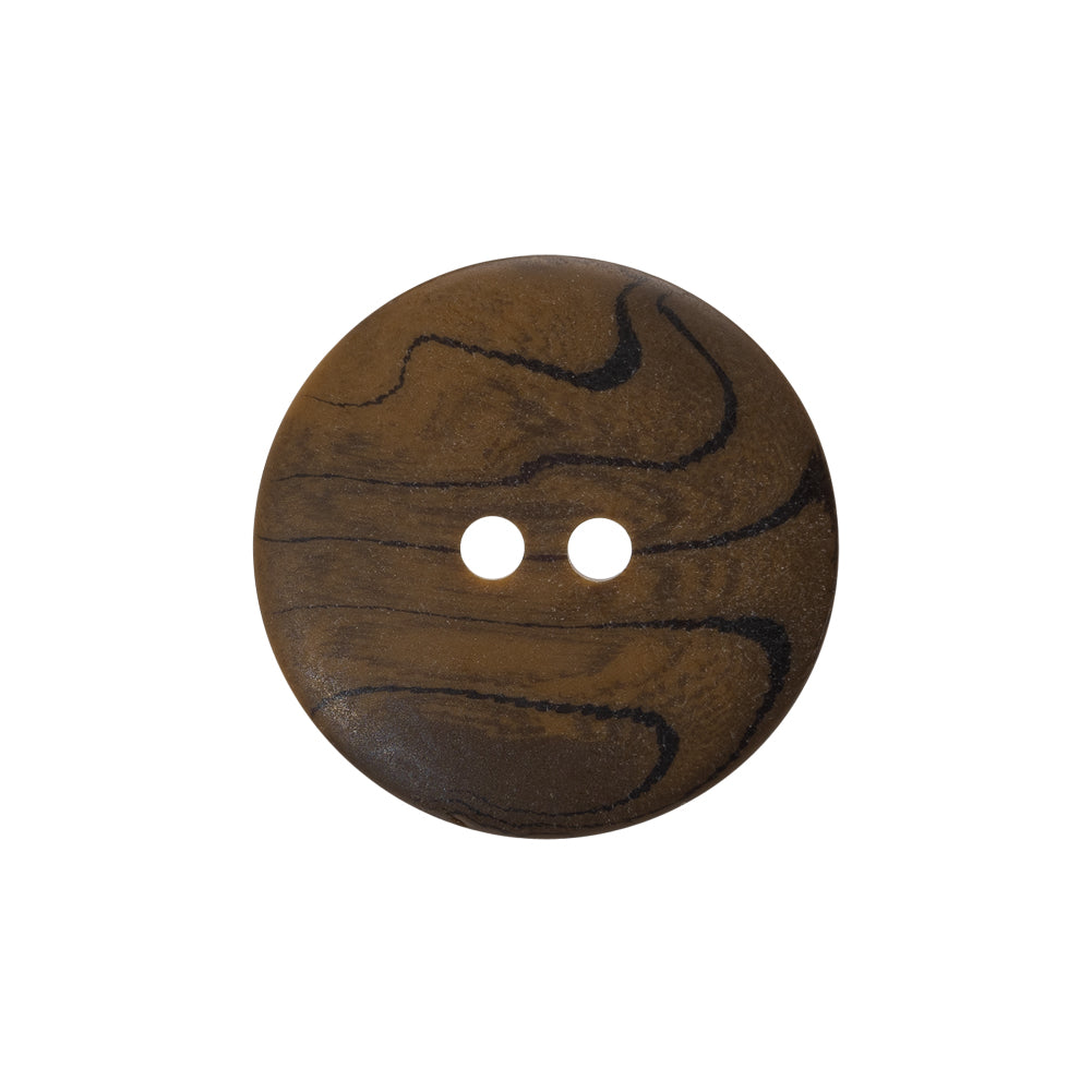 Horn 2-Hole Button - 36L/23mm - Brown and Black Grain - Detail Horn 2-Hole Button - 36L/23mm - Brown and Black Grain - Detail