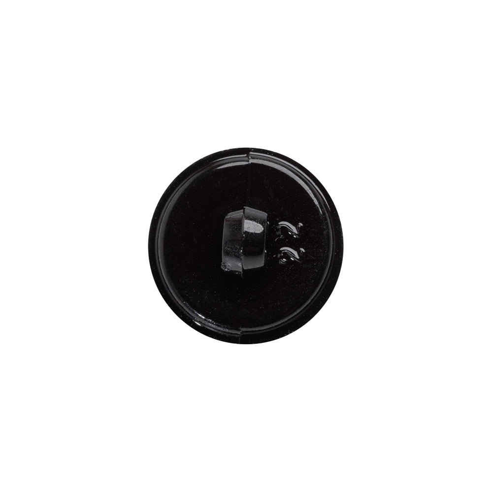 Plastic Shank Back Button - 24L/15mm - Black Faux Leather Wrapped Plastic Shank Back Button - 24L/15mm - Black Faux Leather Wrapped