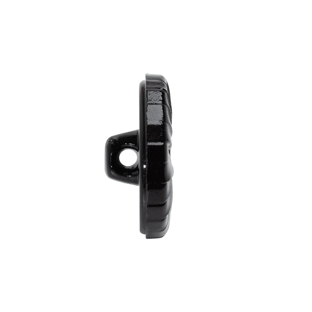 Plastic Shank Back Button - 36L/23mm - Black Faux Leather Wrapped - Folded Plastic Shank Back Button - 36L/23mm - Black Faux Leather Wrapped - Folded