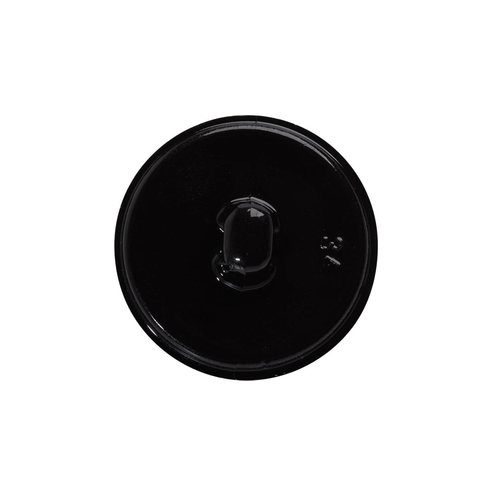 Plastic Shank Back Button - 36L/23mm - Black Faux Leather Wrapped - Detail Plastic Shank Back Button - 36L/23mm - Black Faux Leather Wrapped - Detail
