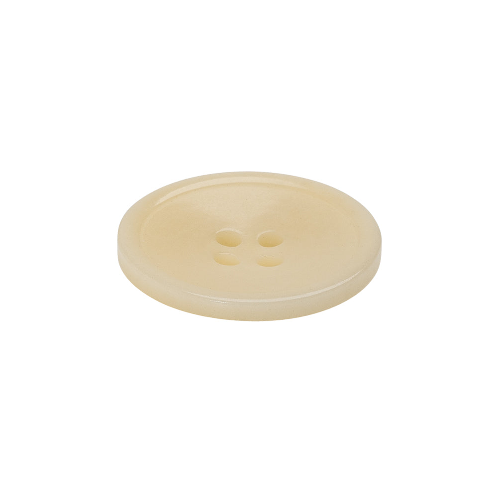 Bone 4-Hole Button - 36L/23mm - Ivory Dish Shaped - Folded Bone 4-Hole Button - 36L/23mm - Ivory Dish Shaped - Folded