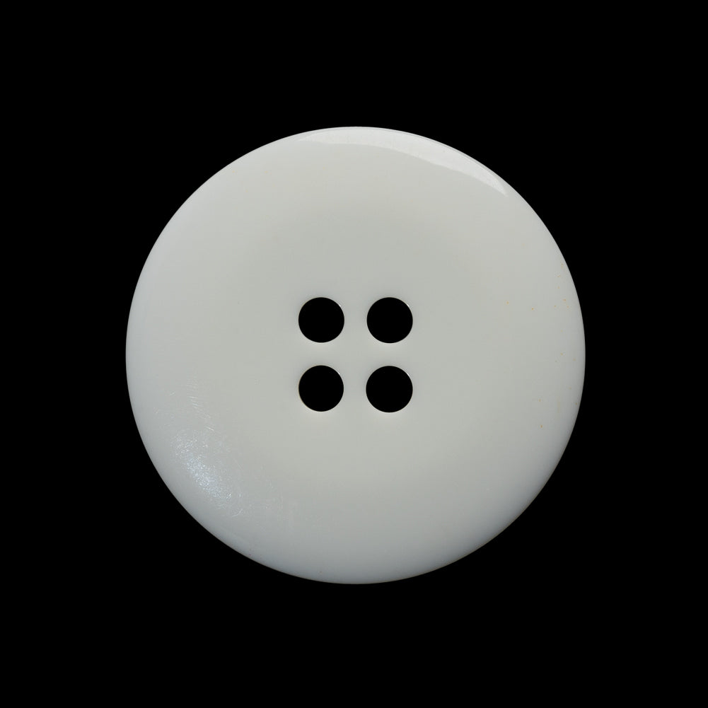 Plastic 4-Hole Button - 40L/25.5mm - Ivory with Iridescent White Ring - Detail Plastic 4-Hole Button - 40L/25.5mm - Ivory with Iridescent White Ring - Detail