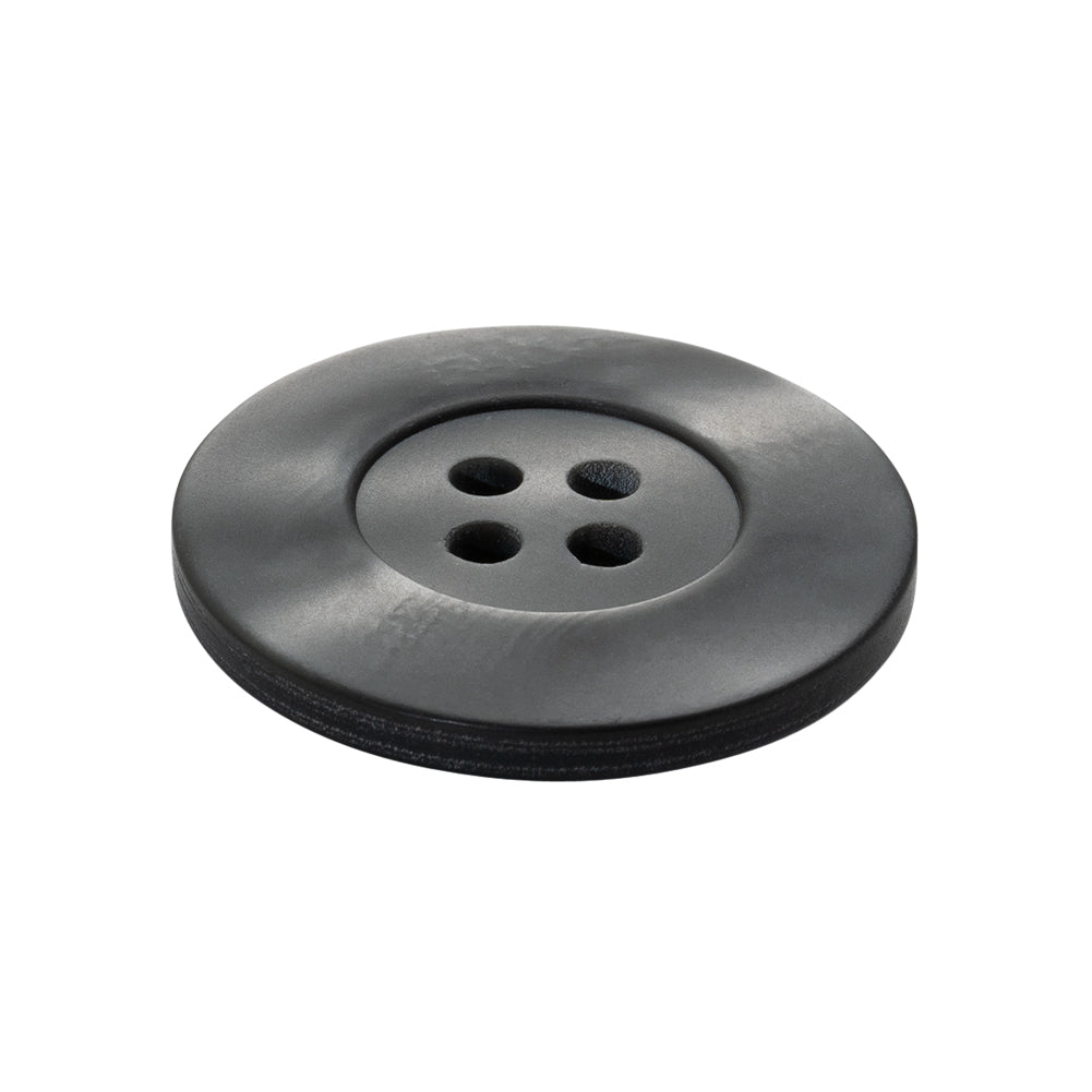 Plastic 4-Hole Button - 42L/27mm - Iridescent Gray with Wide Flat Rim Plastic 4-Hole Button - 42L/27mm - Iridescent Gray with Wide Flat Rim