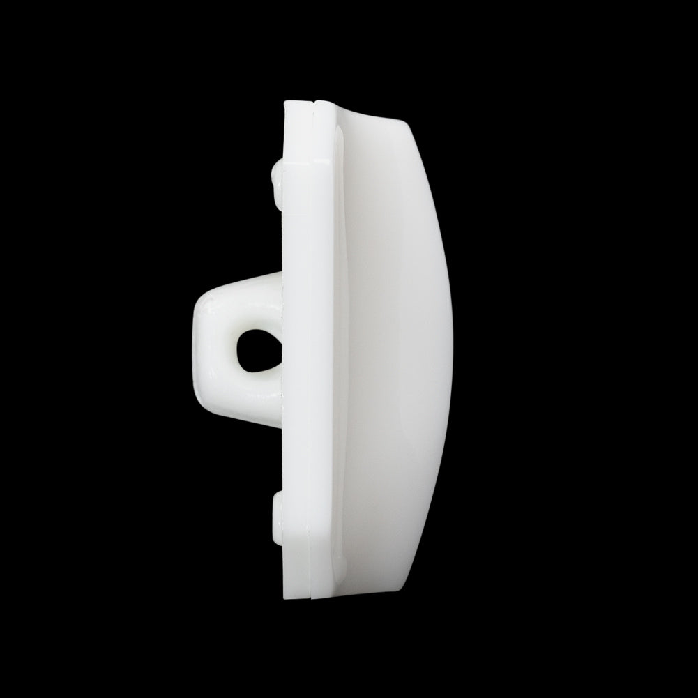 Square Plastic Shank Back Button Made in Italy - 44L/28mm - White Center Ridge - Folded Square Plastic Shank Back Button Made in Italy - 44L/28mm - White Center Ridge - Folded