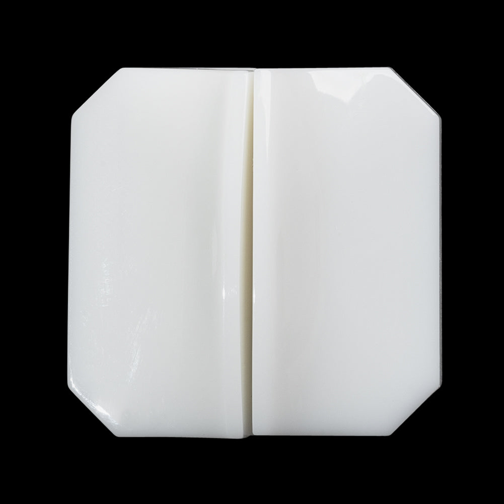 Square Plastic Shank Back Button Made in Italy - 44L/28mm - White Center Ridge Square Plastic Shank Back Button Made in Italy - 44L/28mm - White Center Ridge