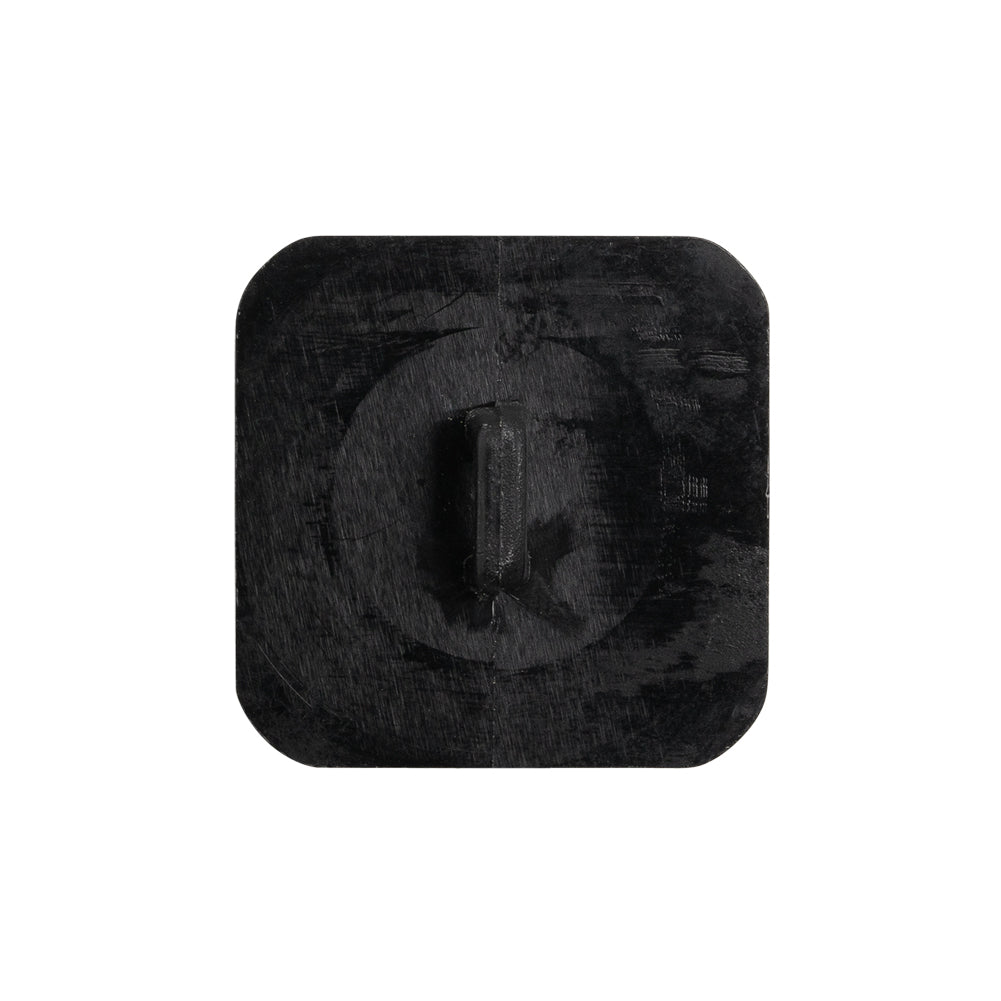 Square Plastic Shank Back Button - 36L/23mm - Black Faceted - Detail Square Plastic Shank Back Button - 36L/23mm - Black Faceted - Detail