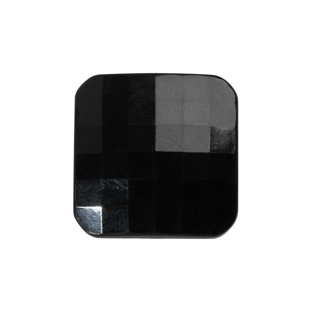 Square Plastic Shank Back Button - 36L/23mm - Black Faceted Square Plastic Shank Back Button - 36L/23mm - Black Faceted