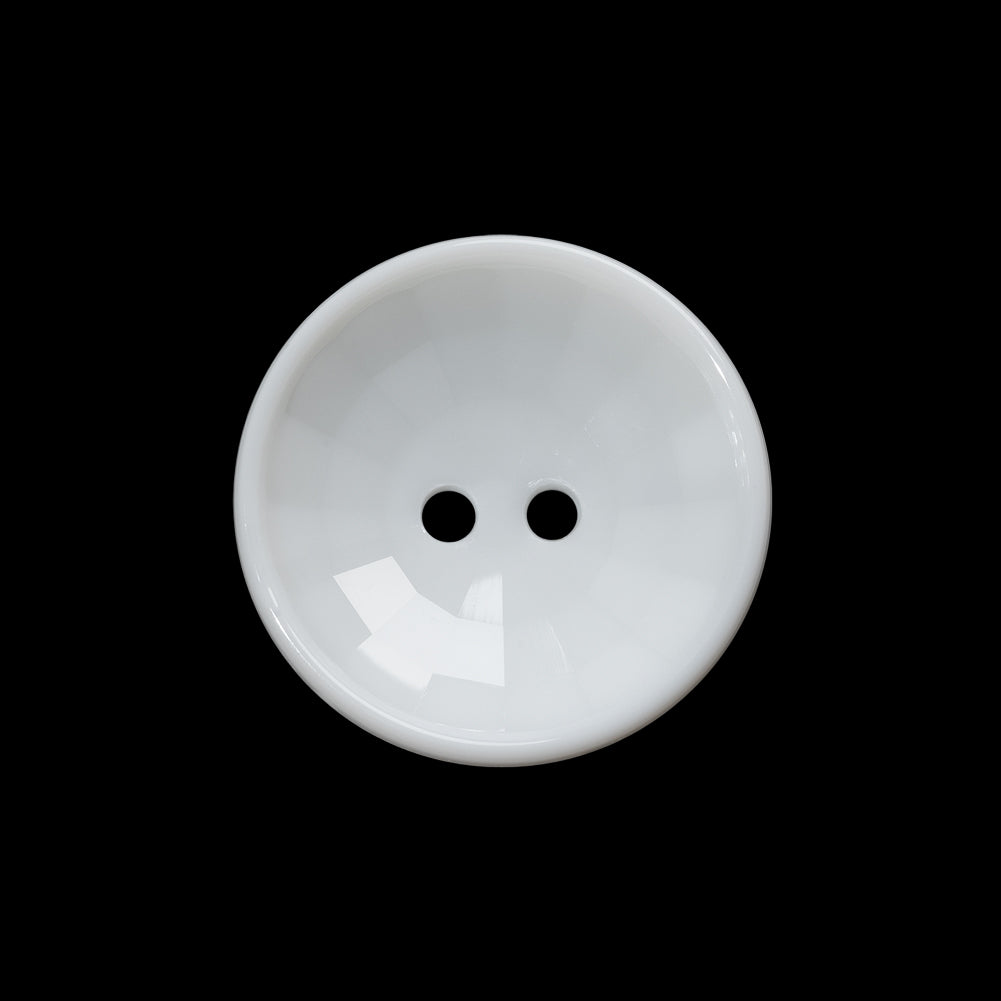 Plastic 2-Hole Button - 36L/23mm - White Faceted Bowl Shape Plastic 2-Hole Button - 36L/23mm - White Faceted Bowl Shape