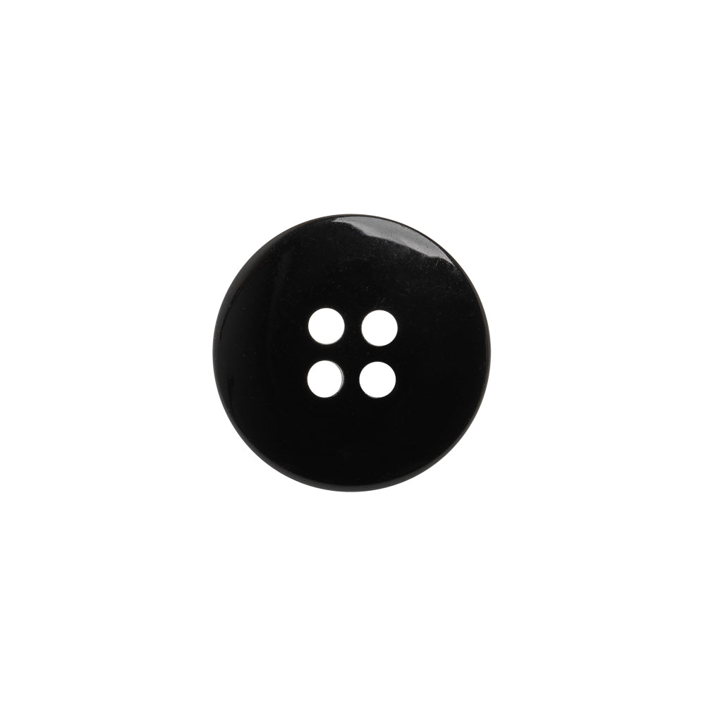 Plastic 4-Hole Button - 24L/15mm - Black Matte Face with Beveled Rim Plastic 4-Hole Button - 24L/15mm - Black Matte Face with Beveled Rim