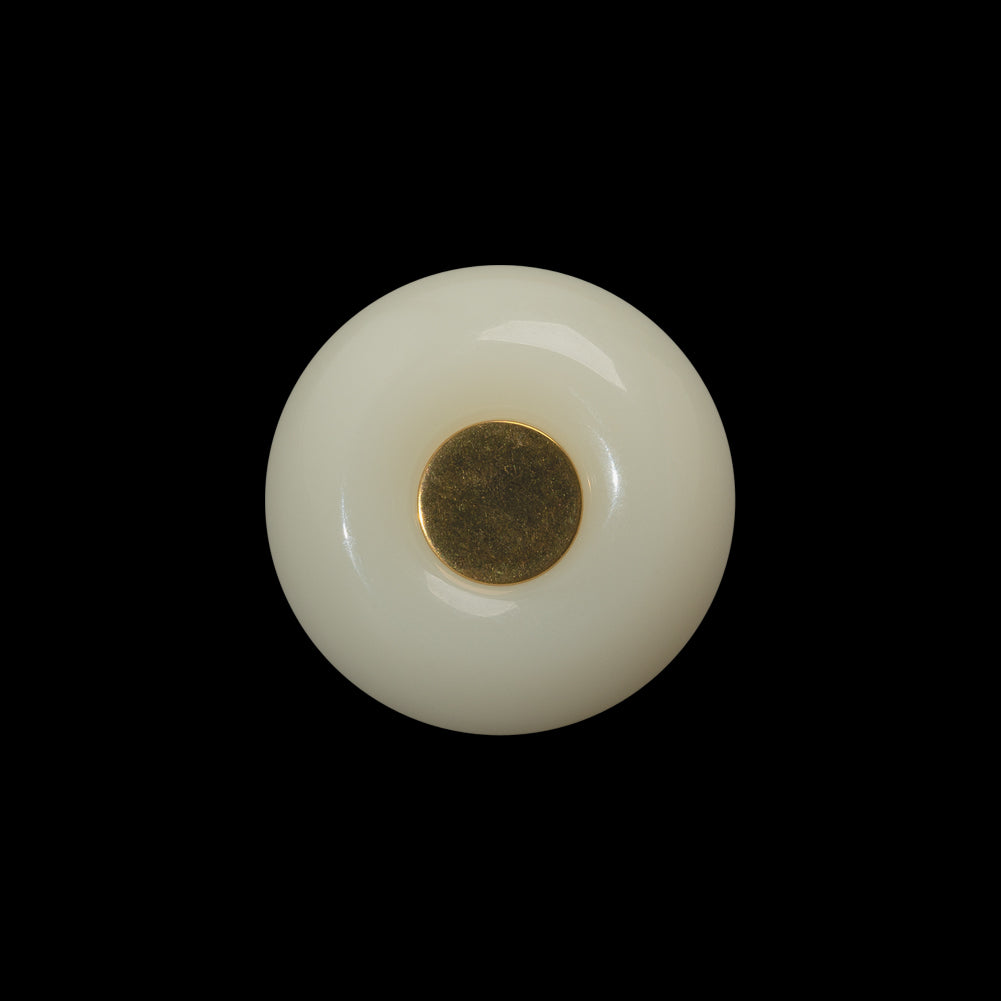 Plastic Self-Back Button - 32L/20mm - Ivory Tire Rim with Gold Disc Center Plastic Self-Back Button - 32L/20mm - Ivory Tire Rim with Gold Disc Center