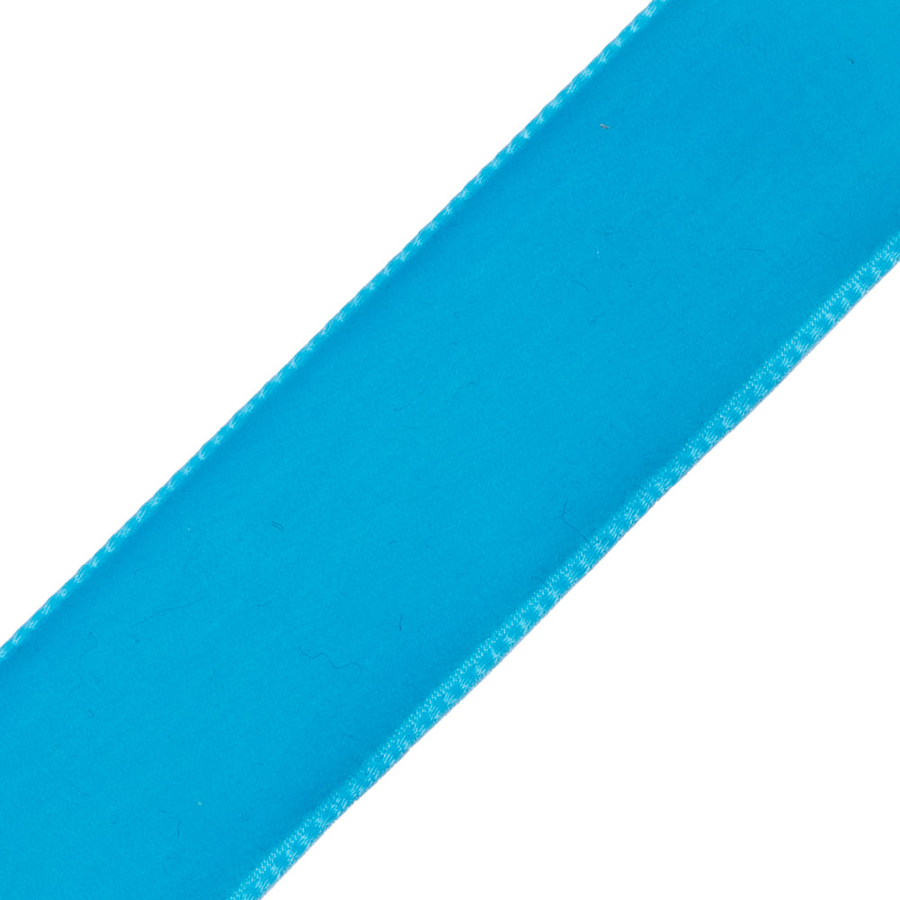 0.875" Turquoise Nylon Velvet Ribbon Detail 0.875" Turquoise Nylon Velvet Ribbon Detail