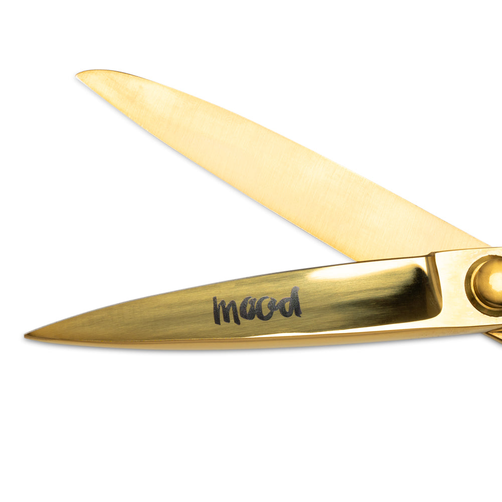 9" Knife-Edge Dressmaker's Shears by Mood - Metallic Gold Folded 9" Knife-Edge Dressmaker's Shears by Mood - Metallic Gold Folded