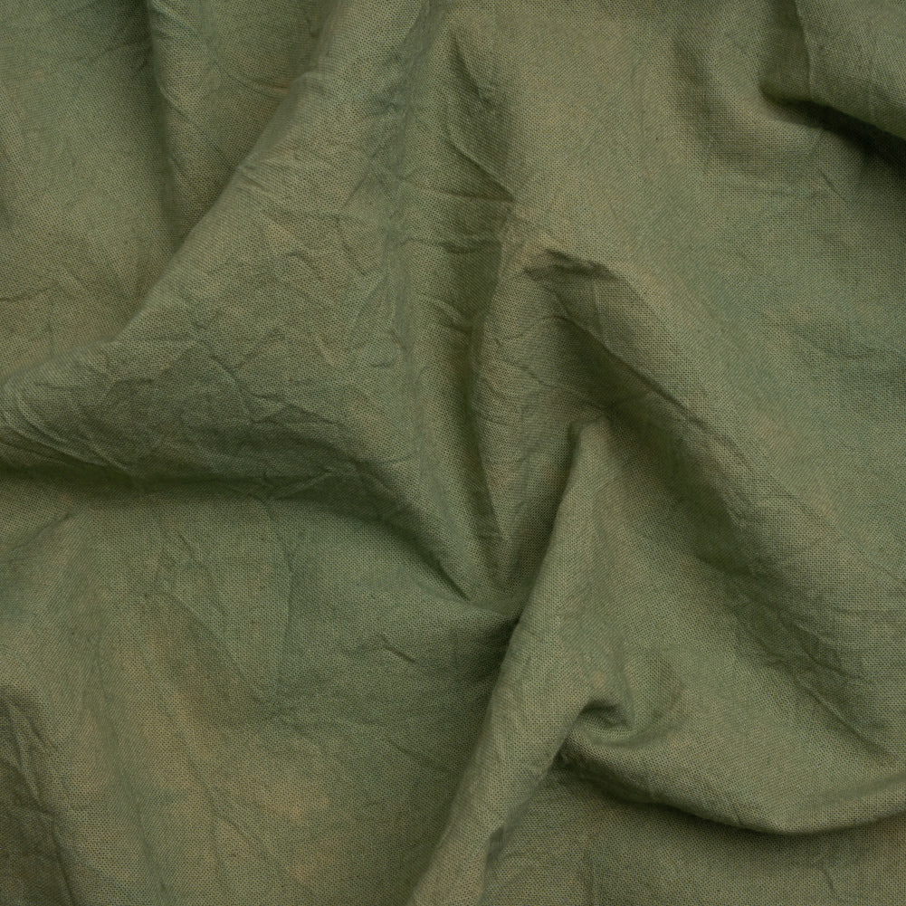 Olive Mottled Wrinkled Lightweight Cotton Canvas Olive Mottled Wrinkled Lightweight Cotton Canvas