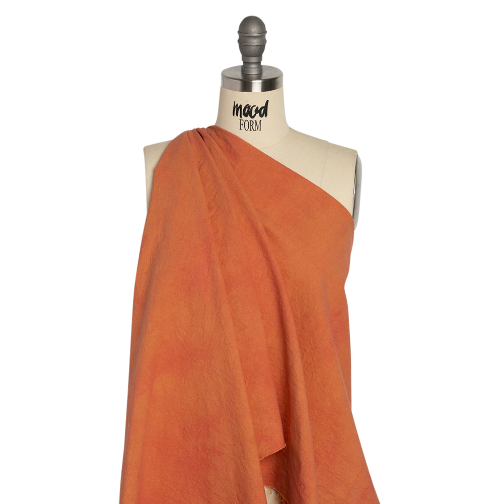 Terracotta Mottled Wrinkled Lightweight Cotton Canvas Drape Terracotta Mottled Wrinkled Lightweight Cotton Canvas Drape