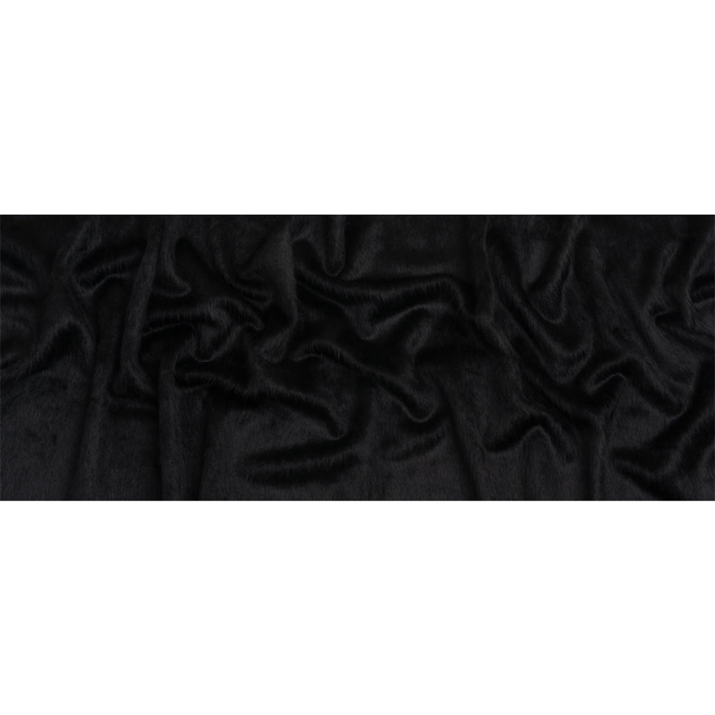 Black Fuzzy Blended Wool Coating Full
