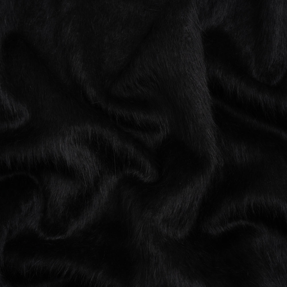 Black Fuzzy Blended Wool Coating