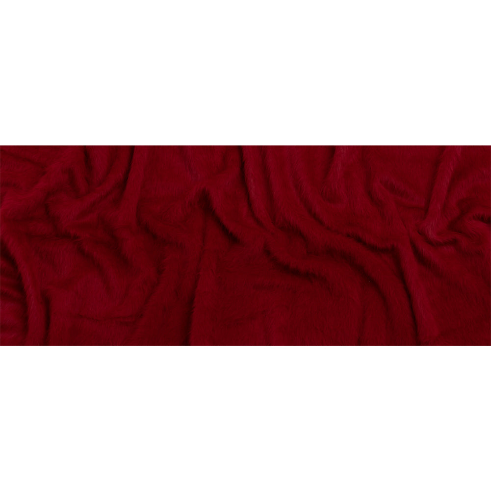 Red Fuzzy Blended Wool Coating Full Red Fuzzy Blended Wool Coating Full