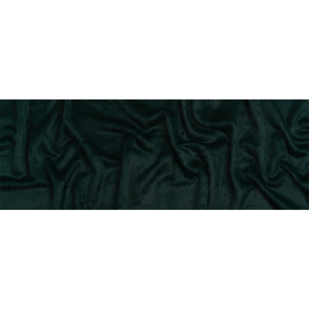 Dark Green Fuzzy Blended Wool Coating Full