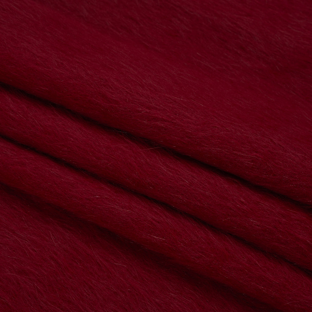 Wine Fuzzy Blended Wool Coating Folded Wine Fuzzy Blended Wool Coating Folded