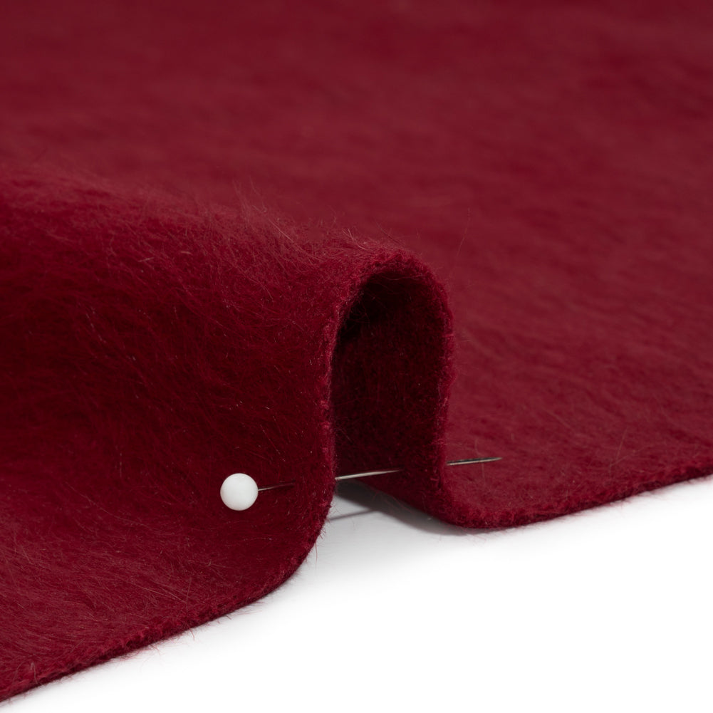 Wine Fuzzy Blended Wool Coating Detail Wine Fuzzy Blended Wool Coating Detail