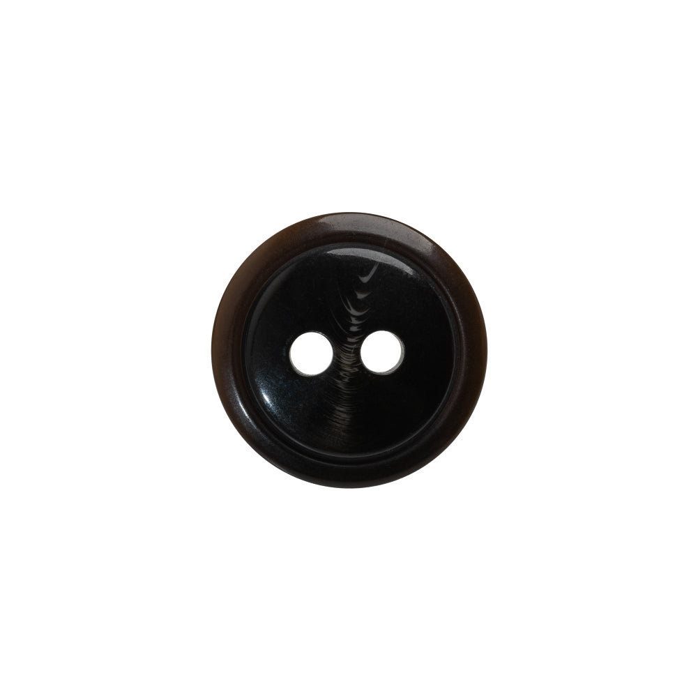 Plastic 2-Hole Button - 24L/15mm - Dark Brown Low Convex Plastic 2-Hole Button - 24L/15mm - Dark Brown Low Convex