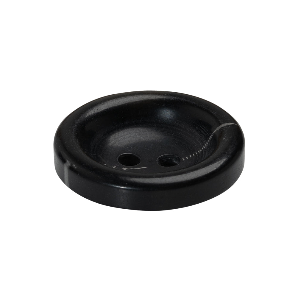 Plastic 2-Hole Button - 40L/25.5mm - Black Bowl Shaped Plastic 2-Hole Button - 40L/25.5mm - Black Bowl Shaped