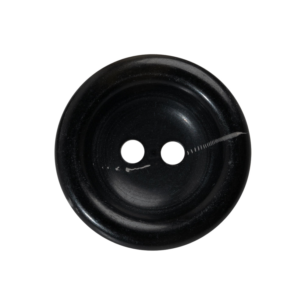 Plastic 2-Hole Button - 40L/25.5mm - Black Bowl Shaped Plastic 2-Hole Button - 40L/25.5mm - Black Bowl Shaped