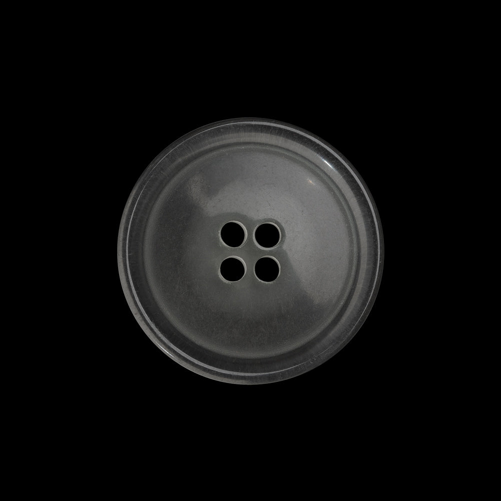 Plastic 4-Hole Button Made in Italy - 36L/23mm - Clear White Plastic 4-Hole Button Made in Italy - 36L/23mm - Clear White